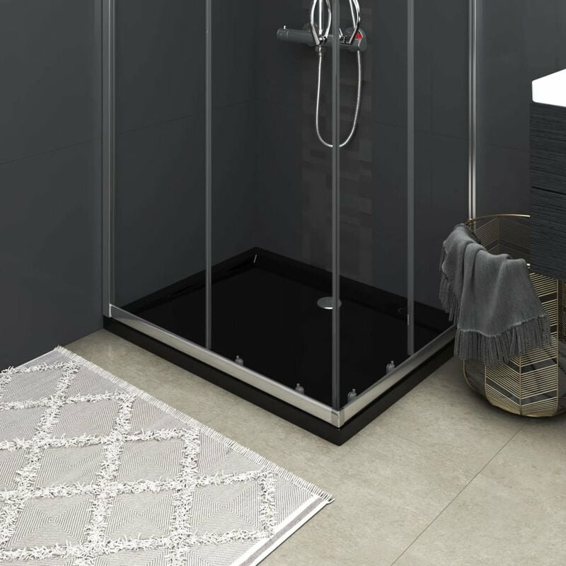 

Plato de ducha rectangular negro ABS 70x90 cm