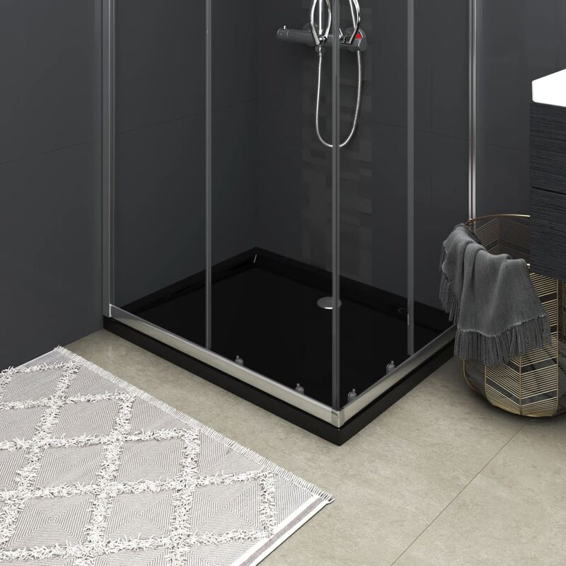 

Plato de ducha rectangular negro ABS 70x90 cm