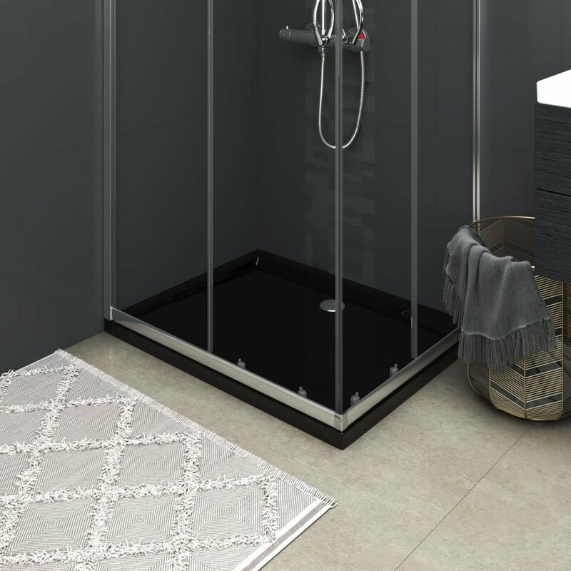 

Plato de ducha rectangular negro ABS 80x100 cm