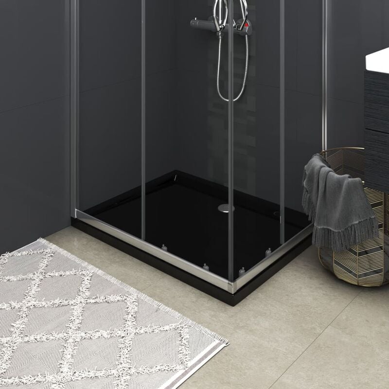 

Plato de ducha rectangular negro ABS 80x100 cm