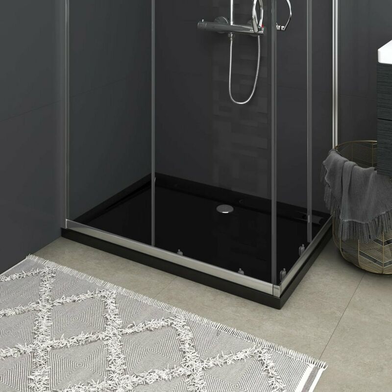 

Plato de ducha rectangular negro ABS 80x110 cm