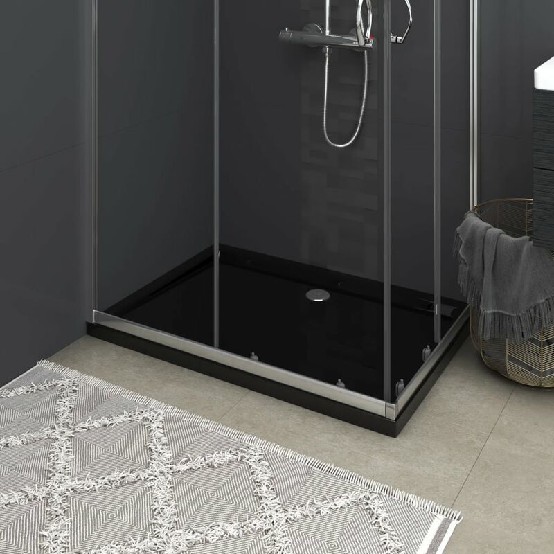 

Plato de ducha rectangular negro ABS 80x110 cm