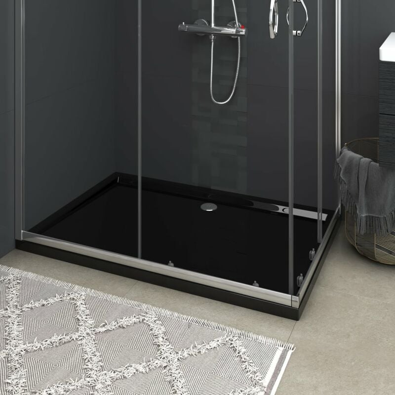 

Plato de ducha rectangular negro ABS 80x120 cm