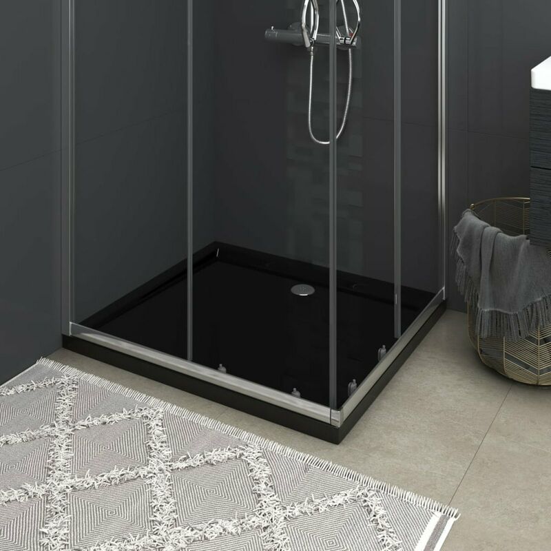 

Plato de ducha rectangular negro ABS 80x90 cm