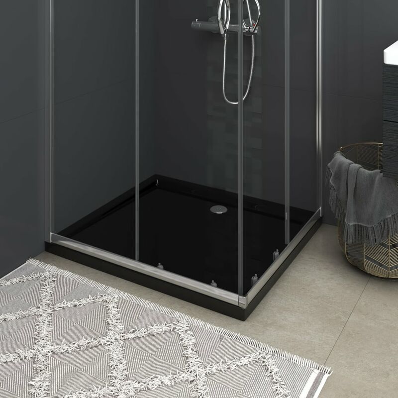 

Plato de ducha rectangular negro ABS 80x90 cm