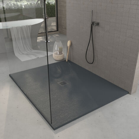 Plato de ducha Resina - Ancho 110 - Grafito Ral-7016 - 110x120 cm