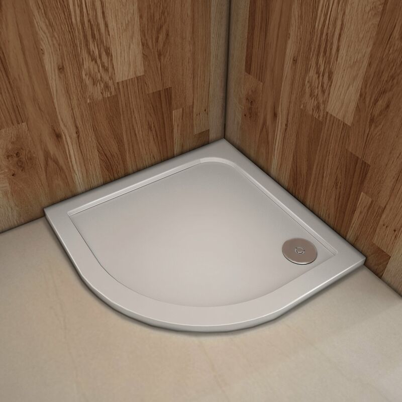 

Plato de ducha Resina Blanco, Extraplano, Semicircular 90x90cm