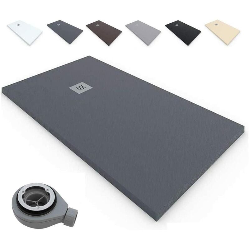 

Plato de Ducha RESINA Extraplano TERRA - Antideslizante textura PIZARRA -color GRAFITO - Todas Las Medidas Disponibles - Varios colores- 70x200,