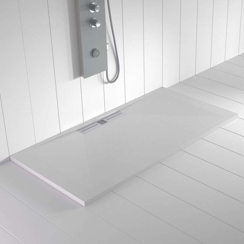 

Shower Online - Plato de ducha Resina Stone WIDE Blanco Ral 9003 - 80x80 cm - Blanco