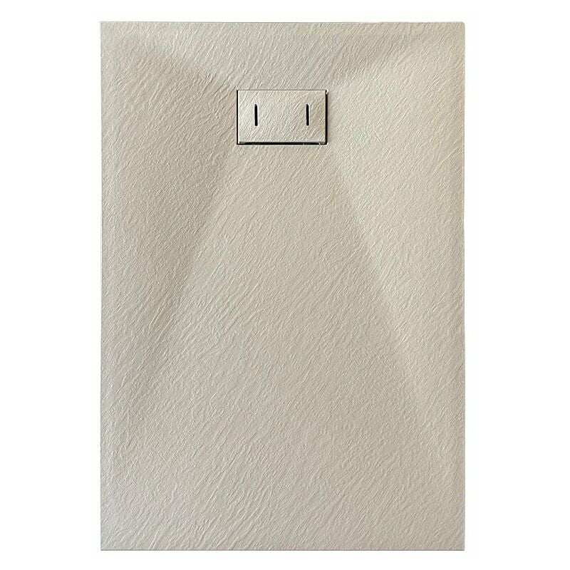 

Plato de ducha SMC en fibra de vidrio, efecto piedra con valvula incluida H. 2.6 cm - 80 x 100 Tortola