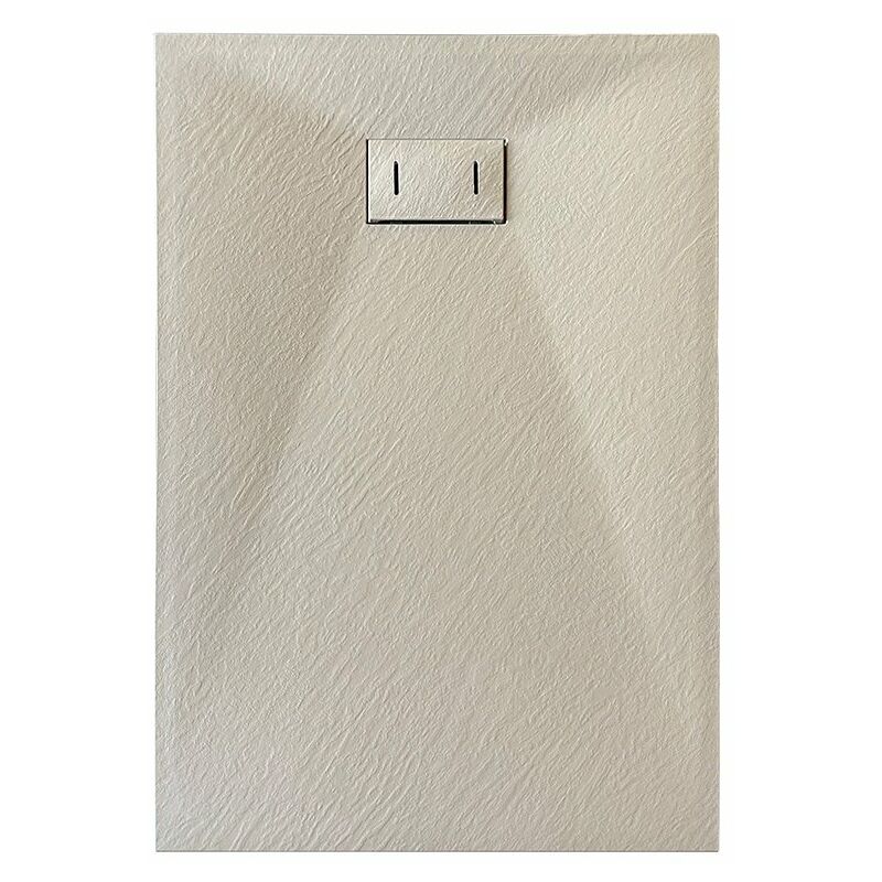 

Plato de ducha SMC en fibra de vidrio, efecto piedra con valvula incluida H. 2.6 cm - 70 x 110 Tortola