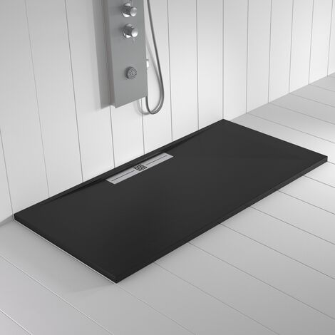 SHOWER ONLINE Resina Stone WIDE Negro RAL 9005- 70x100cm