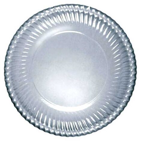 Plato de papel para comida color plata cm 30 pz. 6 Bibo