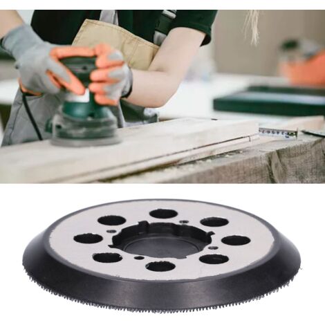 Plato de soporte de pulido de aleación de aluminio negro de 5 pulgadas con 8 orificios para amoladoras eléctricas para pulido y rectificado fino.