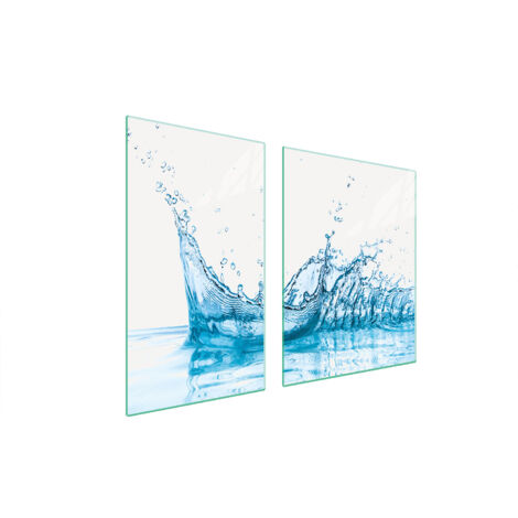 PLATO DE VIDRIO Y TABLA DE CORTAR 100x52 AGUA