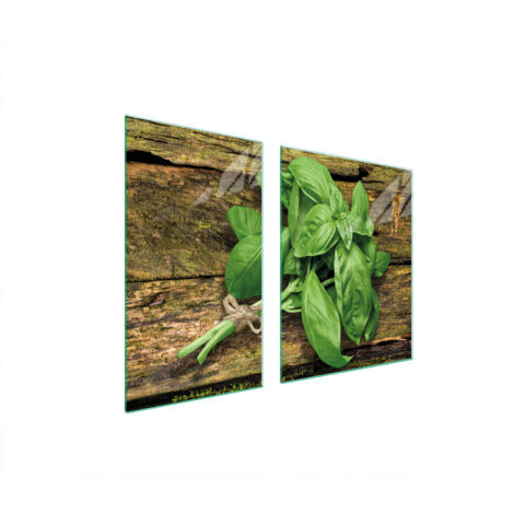 PLATO DE VIDRIO Y TABLA DE CORTAR 100x52 ALBAHACA