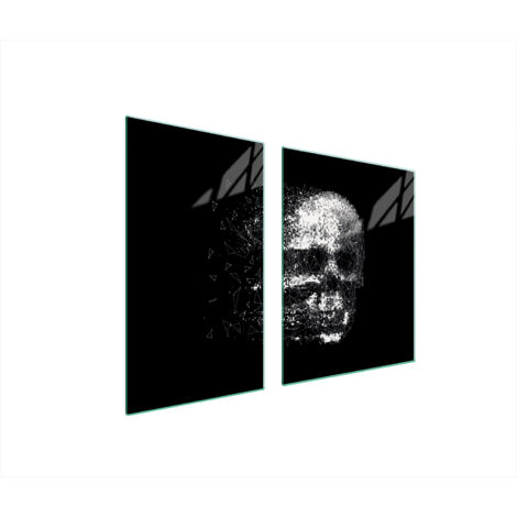 PLATO DE VIDRIO Y TABLA DE CORTAR 100x52 CALAVERA