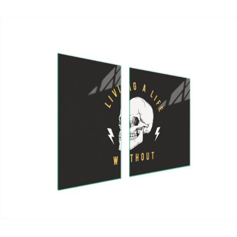 PLATO DE VIDRIO Y TABLA DE CORTAR 100x52 CALAVERA