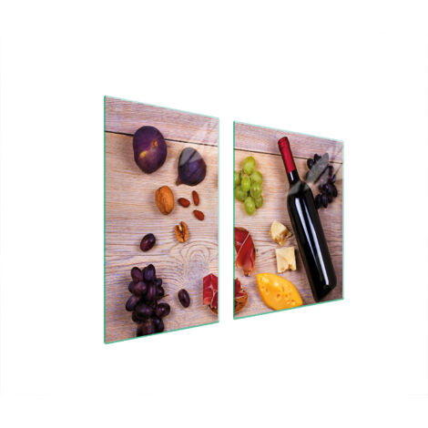 PLATO DE VIDRIO Y TABLA DE CORTAR 100x52 COMIDA