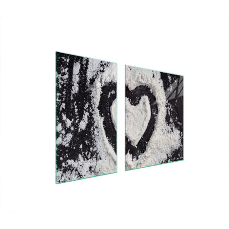 PLATO DE VIDRIO Y TABLA DE CORTAR 100x52 CORAZÓN
