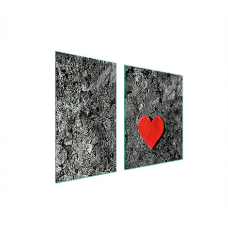 PLATO DE VIDRIO Y TABLA DE CORTAR 100x52 CORAZÓN