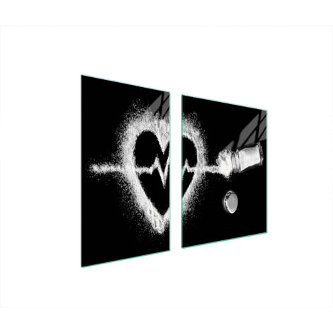 PLATO DE VIDRIO Y TABLA DE CORTAR 100x52 CORAZÓN