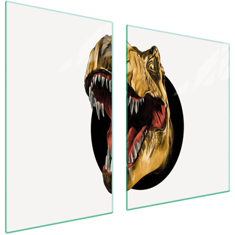 PLATO DE VIDRIO Y TABLA DE CORTAR 100x52 DINOSAURIO