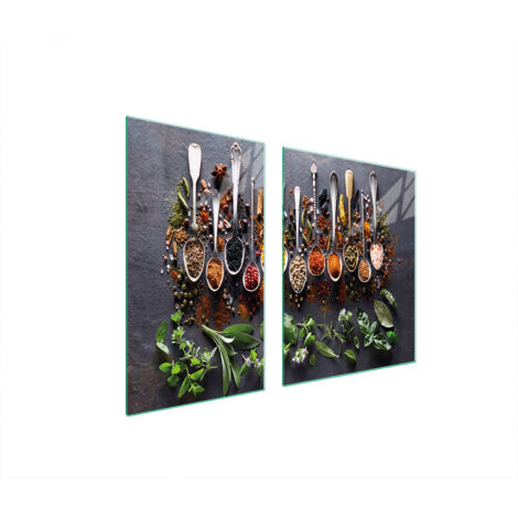 PLATO DE VIDRIO Y TABLA DE CORTAR 100x52 ESPECIAS