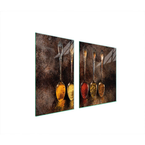 PLATO DE VIDRIO Y TABLA DE CORTAR 100x52 ESPECIAS