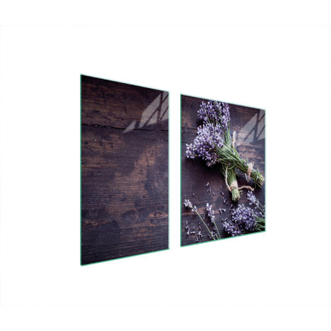 PLATO DE VIDRIO Y TABLA DE CORTAR 100x52 LAVANDA