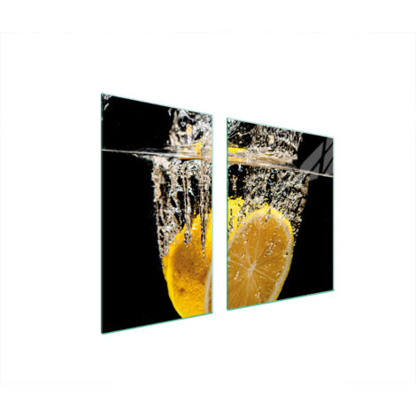 PLATO DE VIDRIO Y TABLA DE CORTAR 100x52 LIMÓN