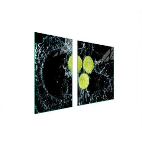 PLATO DE VIDRIO Y TABLA DE CORTAR 100x52 LIMÓN