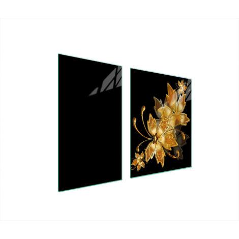 PLATO DE VIDRIO Y TABLA DE CORTAR 100x52 ORO