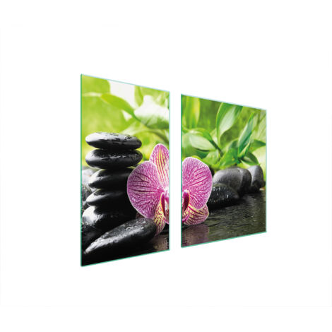 PLATO DE VIDRIO Y TABLA DE CORTAR 100x52 ORQUÍDEA