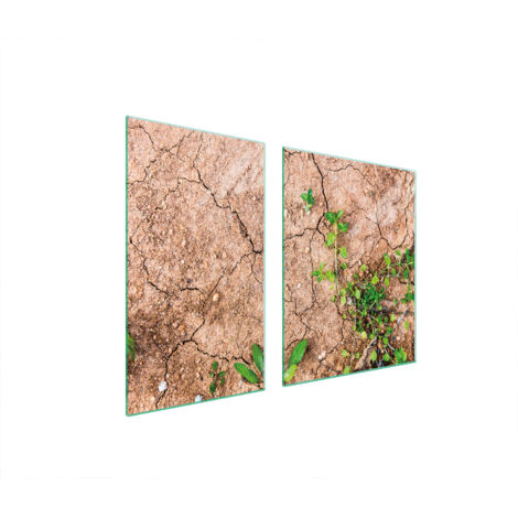 PLATO DE VIDRIO Y TABLA DE CORTAR 100x52 PLANTAS