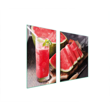 PLATO DE VIDRIO Y TABLA DE CORTAR 100x52 SANDÍA