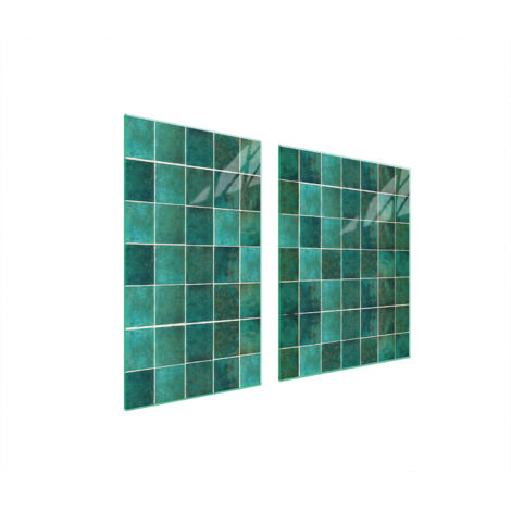 PLATO DE VIDRIO Y TABLA DE CORTAR 100x52 VERDE