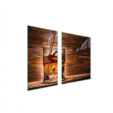 PLATO DE VIDRIO Y TABLA DE CORTAR 100x52 WHISKY