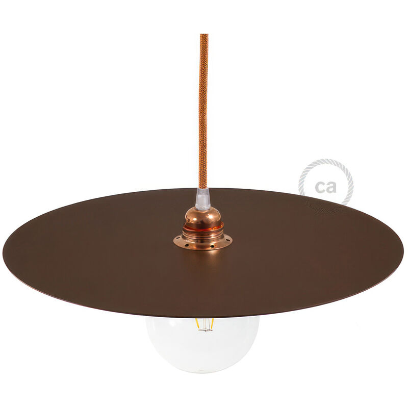 

Creative Cables - Plato Ellepi oversize de hierro barnizado para lámpara de suspensión, diámetro 40cm - Fabricado en Italia | Efecto óxido - Efecto