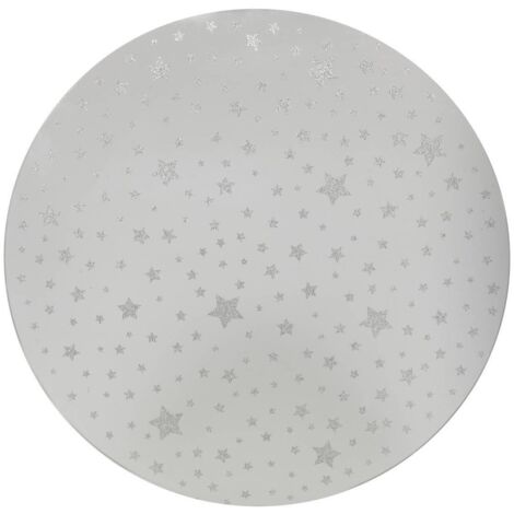 Plato espejo estrellas D.30cm plata - Feeric lights & christmas