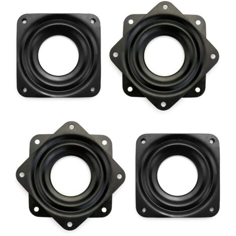 Plato giratorio cuadrado de 4 piezas, 72 mm (3"), con rotación de 360 grados, para muebles, soportes de TV y estantes de cocina.
