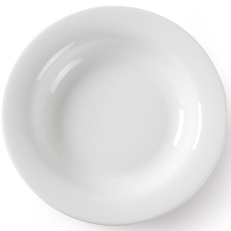 Plato hondo OPTIMA, porcelana blanca, diámetro 220 mm, juego de 12 - Hendi 770863