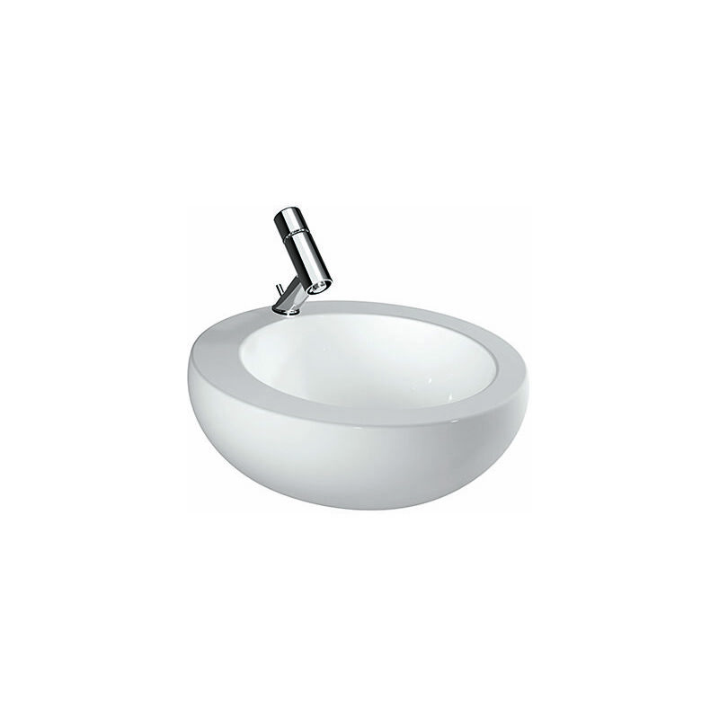 

Plato lavabo Alessi One Wash, sin agujero para grifo, sin rebosadero, 520x520, blanco LCC - H8189714001091