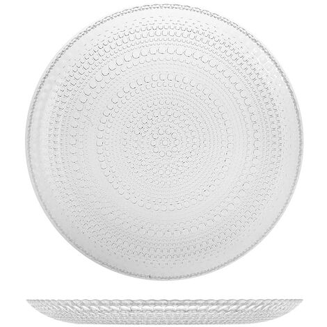 Plato llano Venere de vidrio transparente - Ø 28 cm