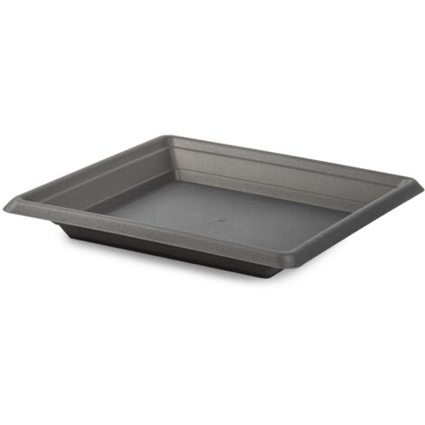 Plato maceta cuadrado 20 cm Negro