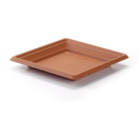 Plato maceta cuadrado 30 cm Marron