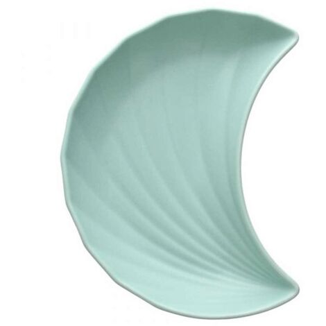 Plato Media Luna En Relieve 23x18x4h cm Aruba Gres Verde