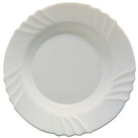 Plato Mesa Hondo 23,5Cm Ebro Blanco Cristal Bormioli
