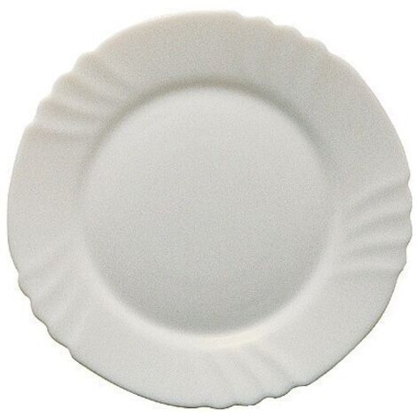 Plato Mesa Llano 23,5Cm Ebro Blanco Cristal Bormioli