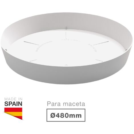 Plato para cuenco y maceta Tes y Doric Ø480mm Blanco